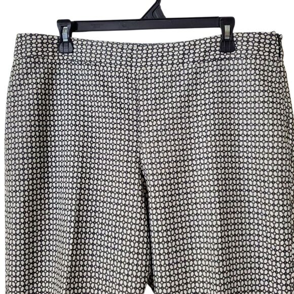 TALBOTS Chatham Ankle DRESS PANTS Size 14 Side Zipper Cotton Stretch Patterned - Picture 2 of 9